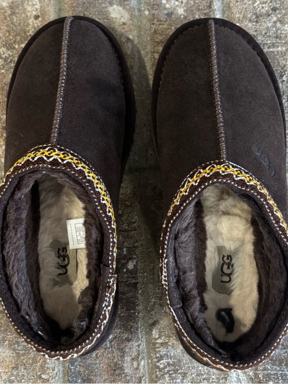 Ugg Tasman Slippers Shoes In Brown Size 6 - Picture 3 of 8